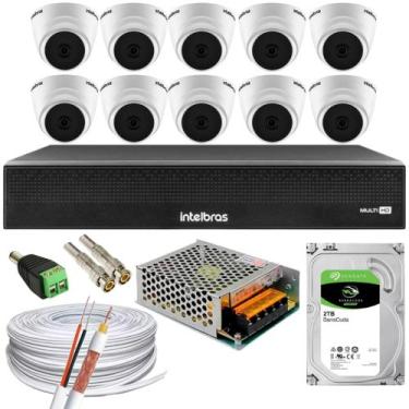 Imagem de Kit 10 Câmera 1220D mic intelbras Com Áudio dvr 1016 C/hd 2tb