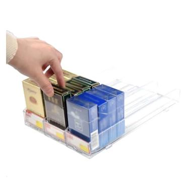 Imagem de Suporte organizador de cigarros - Rack de exibição de acrílico automático, transparente, pacote de 10 (8 cm) - perfeito para varejo, vários tamanhos, solução de armazenamento durável e elegante