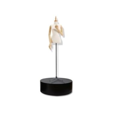 Imagem de Pedestal de exibição redondo preto para mulheres, peças de elevação de decoração de eventos de 40 x 30 cm para lojas de roupas, lojas de noiva, manequins, sapatos e bolsas.