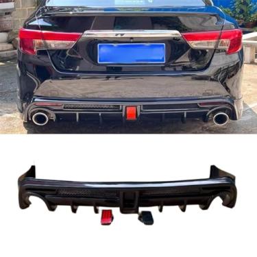 Imagem de Spoiler de para-choque traseiro de carro difusor labial modificação peça compatível com Reiz 2013-2016 protetor de para-choque capa acessórios de carro (preto)