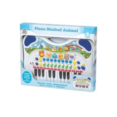 Imagem de Piano Musical Animal Azul 6407 - Braskit, Azul