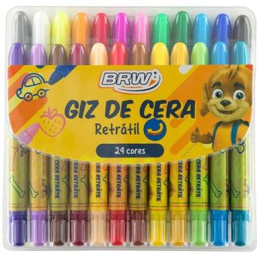 Imagem de Giz de Cera Gizão Retrátil Aquarelável 24 Cores - Brw