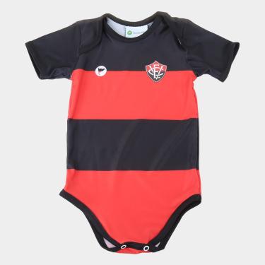 Imagem de Body Vitória Infantil Torcida Baby Listrado Proteção UV-Unissex