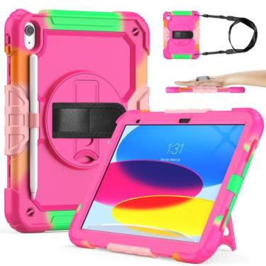 Imagem de Capa rosa resistente SIBEITU para iPad de 11ª e 10ª geração de 10,9"