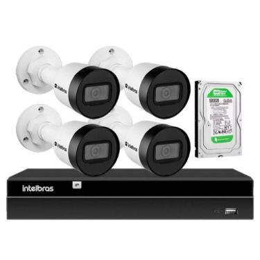 Imagem de Kit 4 Câmeras Intelbras VIPC 1230B IP Gravador Digital de Vídeo NVR NV