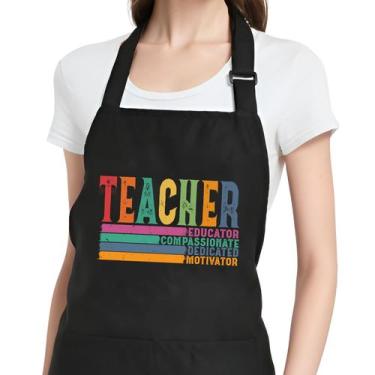 Imagem de Avental Rokasreke Teacher Art com bolsos para mulheres