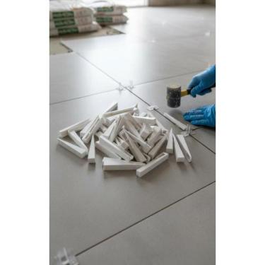 Imagem de 200 Cunhas Niveladoras Slim Piso Porcelanato Cinza - Congratulations S