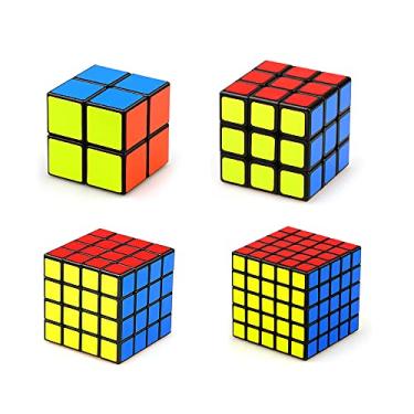 Imagem de Kiboule Pacote De Cubo De Velocidade Conjunto De Cubo Mágico Mf2S 2X2 Mf3S 3X3 Mf4S 4X4 Mf5S 5X5 Adesivo Cubo Cubo Quebra-Cabeça Para Iniciantes Presentes Para Crianças Multicolorido