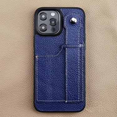 Imagem de Para iphone13 12 11 xs xr promax pro mini capa de telefone de couro nova primeira camada suporte de couro fit, azul, para iphone13 mini