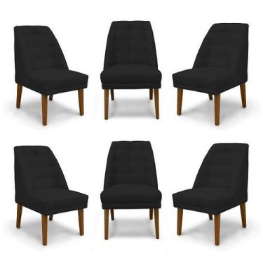 Imagem de Kit 6 Cadeiras De Jantar Paris Suede Preto - Meular Decor - Meu Lar De