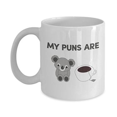 Imagem de Caneca de café de chá My Puns Are Koala - Caneca de café de chá divertido de cacau quente - ideia de de Natal