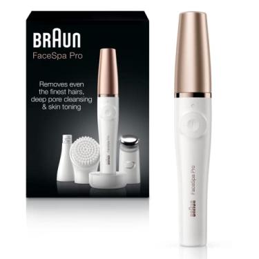 Imagem de Braun Depilador facial Facespa Pro 911, remoção de pelos faciais para mulheres, dispositivo de remoção de pelos, depilação 3 em 1, escova de limpeza e tonificação da pele com 3 extras