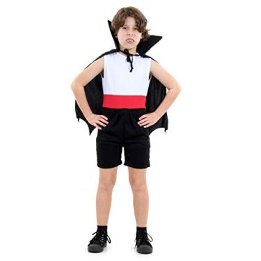 Imagem de Fantasia Vampiro Pop Infantil 910342-m Sulamericana Fantasias Preto/branco/vermelho 6/8 Anos
