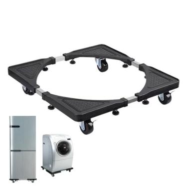 Imagem de Suporte Base de Geladeira 4 Roda Gira Fácil Carrinho Para Fogão Armário Inox Suporte Universal