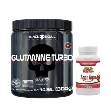 Imagem de Glutamine Turbo Caveira Preta - 300G - Glutamina - Black Skull + Ágar