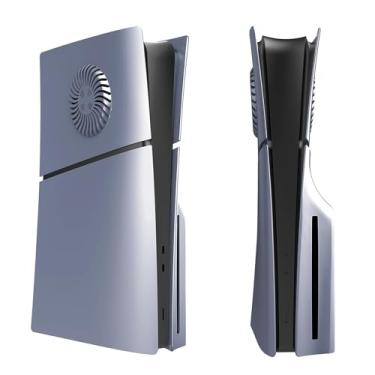 Imagem de Adequado para capa de painel de console PS5 Slim com aberturas de resfriamento, capa de reposição personalizada em ABS, à prova de arranhões e à prova de poeira. (edição disco, cinza)