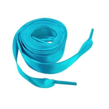 Imagem de Flat Satin Ribbon Shoelaces Laces For Sneaker Sport Shoes(Color:Sky Blue,Size:120cm)
