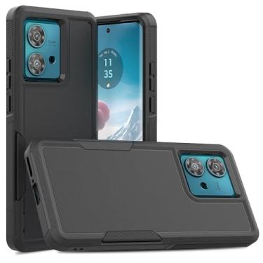Imagem de Zotita Capa para celular Moto Edge 40 Neo, TPU + PC 2 em 1, antiqueda, resistente ao desgaste, capa de proteção completa para celular Moto Edge 40 Neo (preto)