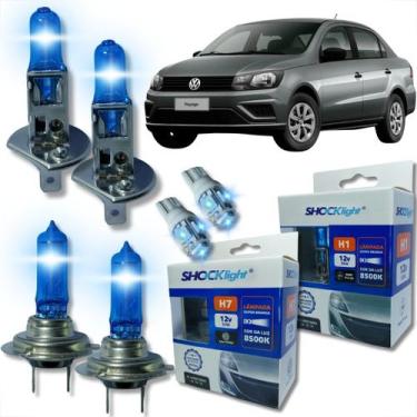 Imagem de Kit lâmpada shocklight super branca farol alto baixo e lanterna h1 h7 