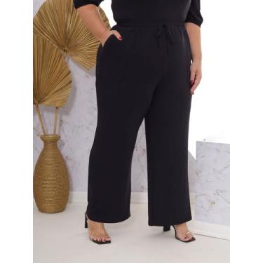 Imagem de Calça Pantalona em malha Viscolycra - FelpsConfeccoes, Preto, M