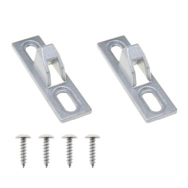 Imagem de DGZZI 2 peças de trava de gancho tipo 90 ganchos de liga de zinco, acessórios de ferragens de porta e janela com parafusos, fixador de porta deslizante, trava de vidro deslizante adequada para porta