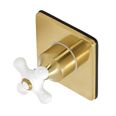 Imagem de Kingston Brass KS3047PX Válvula de desvio de três vias com kit de acabamento, latão escovado