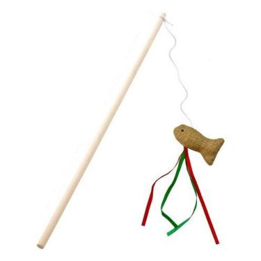 Imagem de Varinha para Gatos Cat Penas Sisal Brinquedo Interativo Vara Divertida