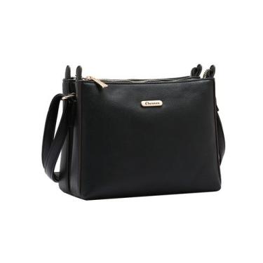 Imagem de Bolsa Feminina Chenson Transversal Envelope de Lado Original, Preto