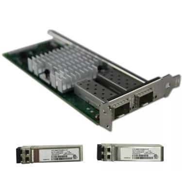 Imagem de Placa de rede PCI-E de 10 Gb PCI-E adaptador de rede convergente Ethernet porta dupla SFP+ para Intel FTLX8571D3BCV E10GSFPSR