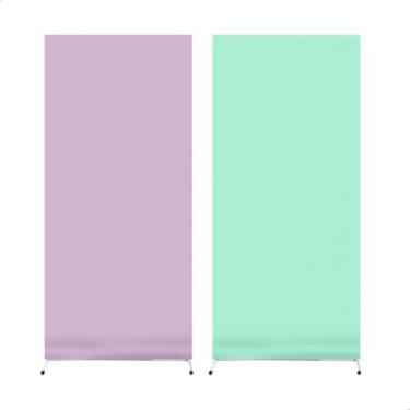 Imagem de Capa Para Painel Retangular Liso 2mx1m Dupla Face Sistema Veste Fácil (LILÁS E VERDE ÁGUA)