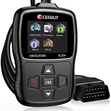 Imagem de CGSULIT Ferramenta de diagnóstico de scanner OBD2 aprimorada SC204, leitor de código de verificação do motor com redefinição, verificação de fumaça, código claro, dados ao vivo e muito mais, leitores
