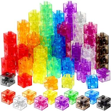 Imagem de Jenaai 100 Pcs Linking Cubes Back to School Plastic Counting Cube Translucent Counting Block Snap Math Cube Math Manipulative for Homeschool Preschool Classroom Teacher Supplies Stem Activities