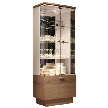 Imagem de Cristaleira Aura Sala De Estar Com Portas De Vidro Castanho/off White