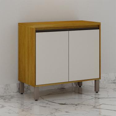 Imagem de Balcão De Cozinha Nala 2 Portas Pés Reguláveis Mobilihouse Carvalho/off White