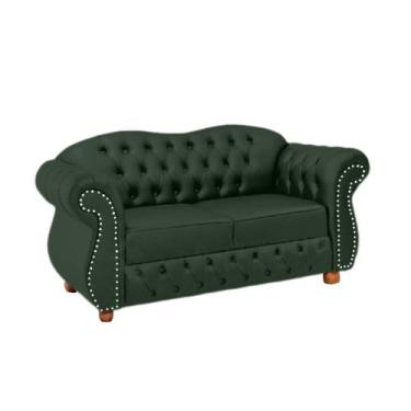 Imagem de Namoradeira Chesterfield Merlo 2 Lugares - Veludo Verde Musgo / Decora