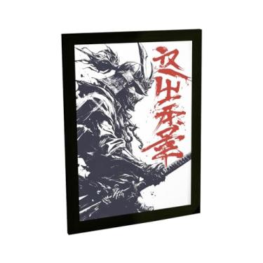 Imagem de Quadro Decorativo Samurai Ilustração Nankin Kanji Decoração Poster Quarto Sala