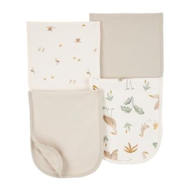 Imagem de Carter's Pacote com 4 panos de algodão para bebês meninos (marfim/marrom)