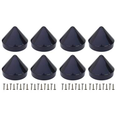 Imagem de JSP Manufacturing Pacote com 8 tampas de empilhamento de doca marítima cone, tampas de cobertura de pilão de doca para docas de barcos marítimos, docas flutuantes, cais (preto, 30,5 cm)