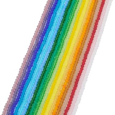 Imagem de Spritewelry 2736 peças de contas de vidro Rondelle 3 mm contas de cristal facetadas redondas coloridas contas espaçadoras foscas para pulseiras, colar, faça você mesmo, joias, artesanato, 19 fios