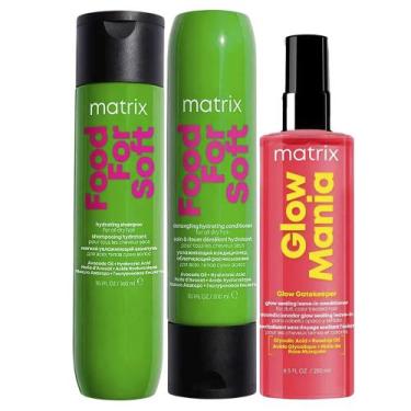 Imagem de Kit Matrix Shampoo + Condicionador Food For Soft + Leave-in Glow Mania