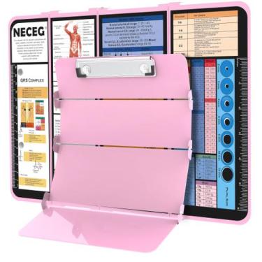 Imagem de Prancheta de enfermagem NECEG dobrável de alumínio rosa com folhas de 