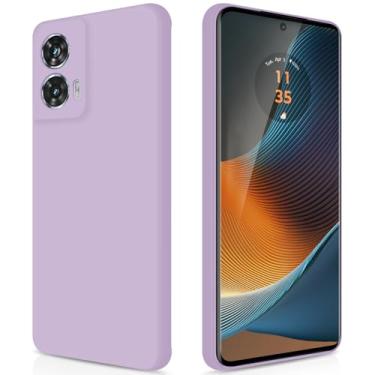 Imagem de GiiYoon Capa para Motorola Edge 50 Fusion, capa protetora de corpo inteiro com toque suave e sedoso, case à prova de choque com forro em microfibra - Lilá