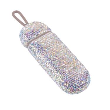 Imagem de Organizador de comprimidos de diamante com 3 compartimentos – Estojo de medicamento diário portátil com strass brilhante (AB)