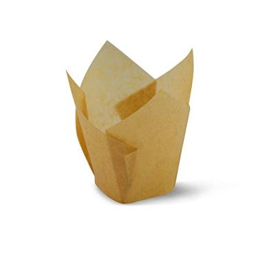 Imagem de SimpleGood Copos de bolo tulipa forros de cupcake forros de muffin papel à prova de gordura (100, não alvejado)