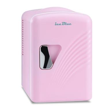 Imagem de Iceblue Mini Geladeira 4L/6 Latas, Tomada Ca E Carregador De Carro 12V, Pequena, Compacta Portátil Para Quarto, Carro, Escritório, Dormitório, Refrigerador Com Núcleo Resfriamento 4A, Presentes - Ro