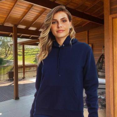 Imagem de Blusa , Casaco,  Moletom Feminino De Frio cores Lisa  ,capuz, Tendenci