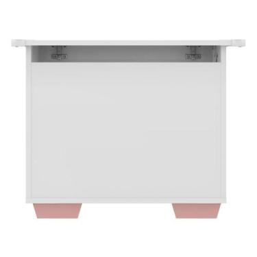 Imagem de Baú Organizador Caixa de Brinquedos Multimóveis Branco/Rosa - MULTIMOV