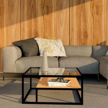 Imagem de Mesa De Centro Industrial Moderno Toledo Preto E Tampo Canela - Cor: Preto