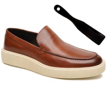 Imagem de Turunelli Calçados Kit Sapato Masculino Loafer Konna Whisky + Calçadeira | Couro Bovino Legítimo | Palmilha em Gel | Solado Leve | Conforto e Elegância | Tamanhos 37–44 (BR, Adulto, Numérico, 38)