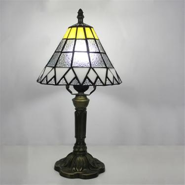 Imagem de Luminária de mesa vintage americana com LED, personalizada e criativa, para sala de estar, escritório, quarto infantil, casa de campo ou hotel, com vidro colorido (Estilo 6)